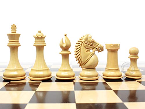 House of Chess - Ringy Rosewood/Boxwood Chess Pieces Rio Staunton 4.0" (102 mm) - 2 Extra Queens - Triple Weighted