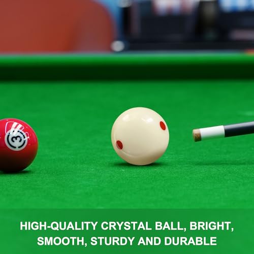 HMQQ 2 1/4" Pool Cue Ball and Professional AAAA Grade Billiards Balls, White Cue Ball, Set of 1,6oz - style: Pool Cue Ball with Six Red Dots