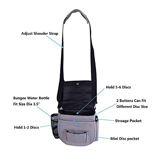 Disc Golf Set- Putter, Mid-Range, Driver, Mini Disc, Towel with Bag - color: Grey