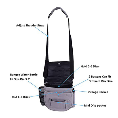 Disc Golf Set- Putter, Mid-Range, Driver, Mini Disc, Towel with Bag - color: Grey
