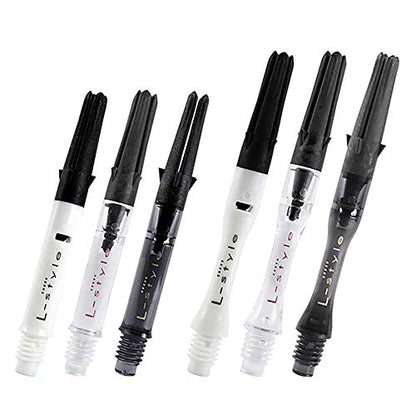 L-style L-Shaft Carbon Dart Shafts - Spinning - White - Slim (370) - Set of 3 - color: white, size: 370