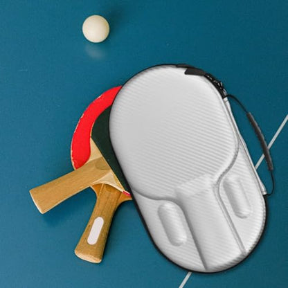 Pingpong Paddle Case Hard Shell Table Tennis Racket Case Pingpong Paddle Carry Case Pingpong Bat Cover Fit for 2 Paddles and 4 Balls - color: Silver