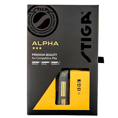 STIGA Bullet Ping Pong Paddle – 5-ply Extra Light Blade – 2mm Premium Sponge – Flared Handle for Masterful Grip – Performance Table Tennis Racket for Competitive Play - style: Alpha
