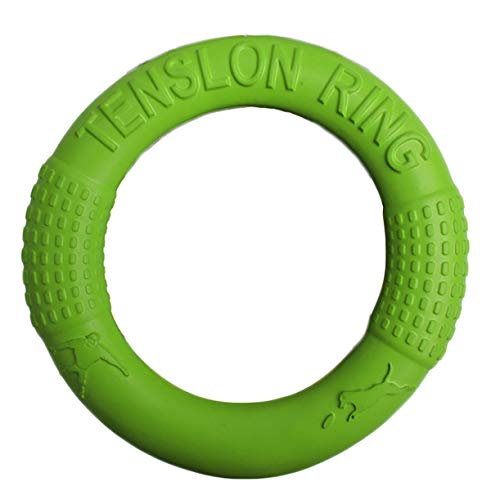 Soft Durable Rubber Tug Ring Dental Chewing Biting Chasing Training Toy for Dogs DT103 Green 7 inch - color: Green, size: 7 inch