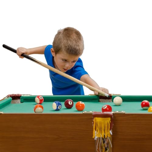 TOPZEA Billiard Balls Set Mini Size, 1-1/2 Inch Pool Ball Set, Complete 16 Balls with Billard Rack for 6 Feet Pool, Snooker Pools Table Accessories, American Style