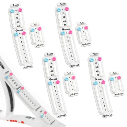 Uniharpa Tennis Score Keeper for Racket Padel,Pack of 4 White Tennis Racket Pickleball Paddle Scorekeeper,Small Score Board Counter for Tennis Trainer,Point Tracker Recording Points,1.9g,4pcs