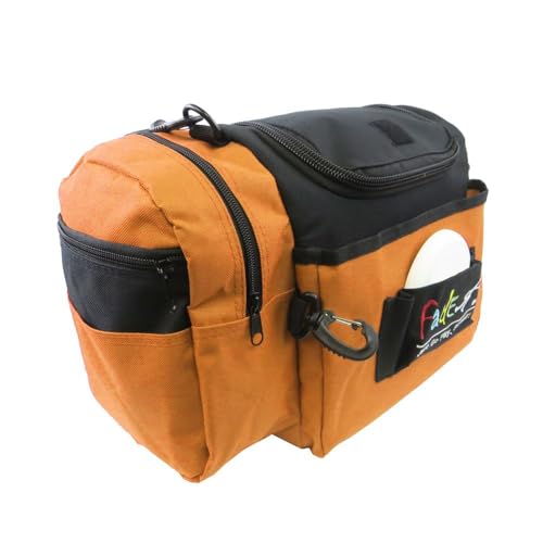 Mint Discs Fade Gear Crunch Box Disc Golf Bag | Black | Beginner Disc Golf Bag | 14+ Disc Capacity | Shoulder Strap & Harness Option - color: Orange, size: Blue Harness