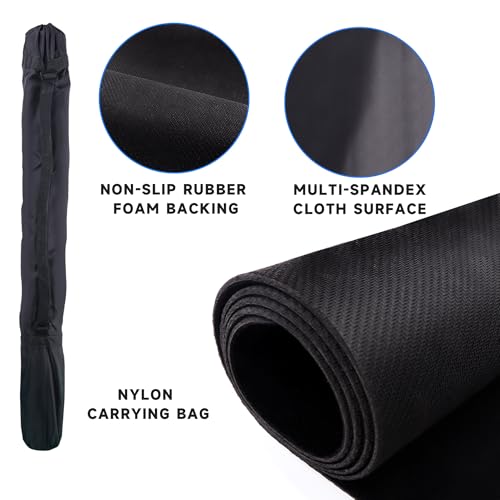 GSE Games & Sports Expert 32 x 32 Inches Rubber Anti-Slip Playmat, Mahjong, Dominoes, Poker Cards and Board Games Tabletop Cover Mat with Carrying Bag (Black) - color: Black, size: 1-Pack
