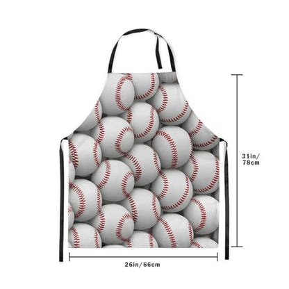 Castle Fairy Cartoon Baseball Kitchen Apron,Bow Knots Waterproof Apron - color: White Red02