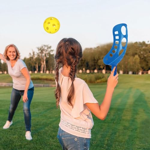 Scoop Ball Set, Sports Tackle Game, Throw and Catch Game for Kids, Interesting Interactive Funny Toss & Catch Set, Educational Portable Fun Toss, Racket Games Outdoor Party Gear for Beach Lawn Yard
