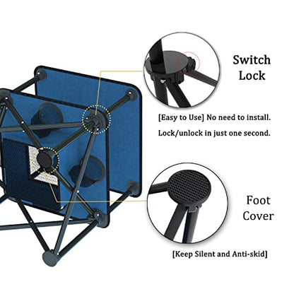Folding Camping Table, Portable Outdoor Picnic Table, Lightweight Square Camp Table with Built-in 4 Cup Holders Food Basket and Travel Bag for Barbeque Beach Camping and Tailgate Blue - color: Blue