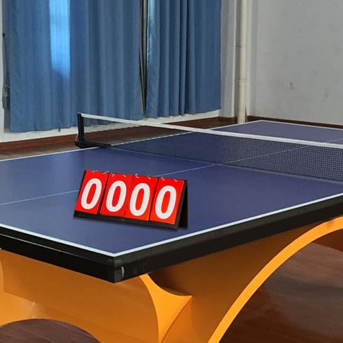 Tabletop Flip Scoreboard 4 Digits Portable Multifunctional Sports Scoreboard for Soccer Volleyball Basketball