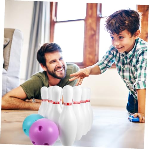 1 Set Childrens Bowling Kit Parent Interactive Sports Pins Balls Safe Material Fun for Family Parties and Kindergarten Activities Random Color