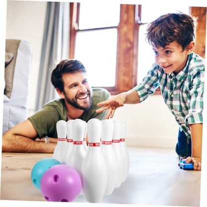 1 Set Childrens Bowling Kit Parent Interactive Sports Pins Balls Safe Material Fun for Family Parties and Kindergarten Activities Random Color