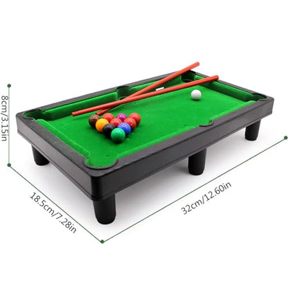 Home Office Desk Stress Relief Games Pool Table Tabletop Desktop Billiards Game with 2 Sticks &