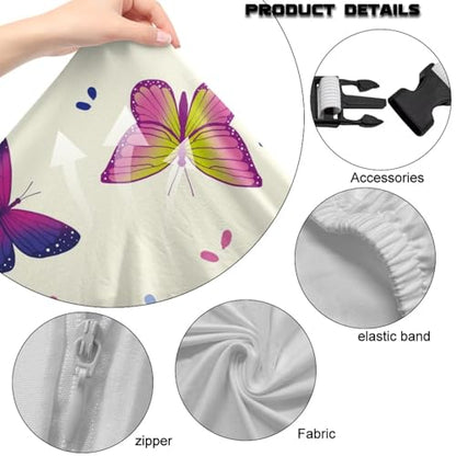 Suobstales Colorful Butterfly Pattern Ergonomic Office Computer Game Chair Slipcovers with Armrest Cover, Stretchy Polyester Covers for Reclining Racing Gaming Chair - color: Colorful Butterfly