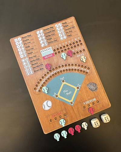 CBLKUS Baseball Dice Board Game,Fun Board Game with Dice,Wooden Baseball Games for Family,Party and Holiday Gatherings,Baseball Board Game Premium Version