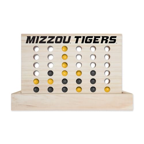 Rico Industries NCAA Mini Travel Team 4 in A Row Mini Game- Wooden, Team Colors, 5.5" x 8" (Missouri Tigers) - style: Missouri Tigers