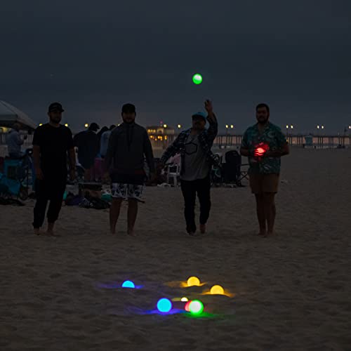 GoSports LED Bocce Ball Game Set - Includes 8 Light Up Bocce Balls, Pallino, Case and Measuring Rope - Choose 85 mm or 100 mm - size: 100 mm Regulation Size