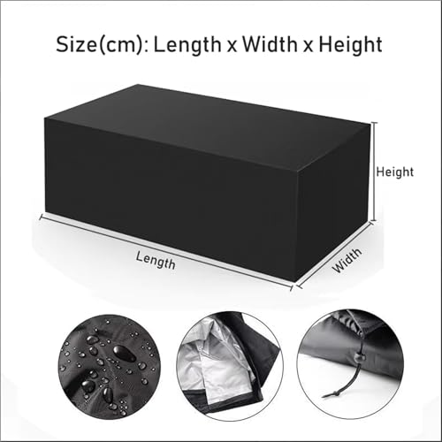 1pc 7ft 8ft 9ft Billiard Table Cover Waterproof Dustproof Snooker Protector With Locking rope(Black,260x135x82cm) - color: Black, size: 260x135x82cm
