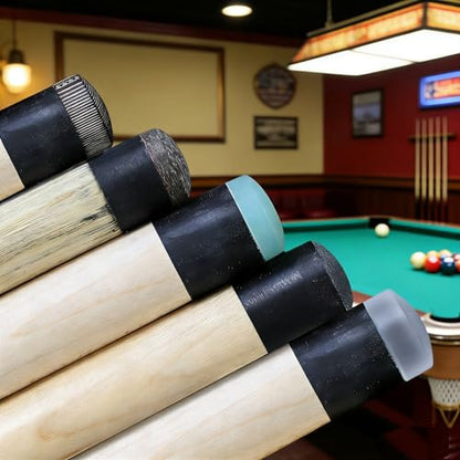 Break Jump Cue Tips, 3 Pcs/Set (0.51"/0.53"/0.55") - Pre-Shaped Curved, Ready to Stick, Electric Wood/Crystal/Black Pool Cue Tips for Break Shot, Replacement Cue Tips for Billiard Cues - style: Green Crystal