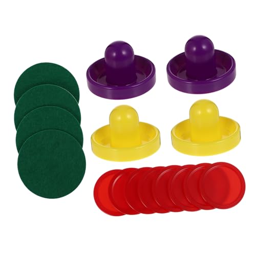 Toyvian 2sets Air Hockey Replacement Pucks and Includes Pucks and Felt Pads for Indoor Games and Boys and Girls Activities