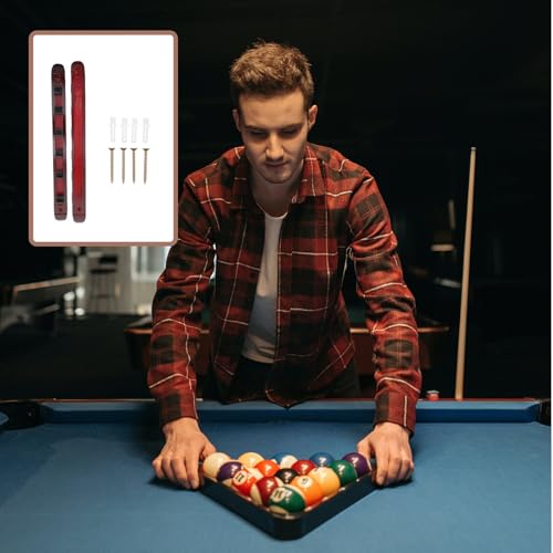Cabilock Wine Red 6-hole Wood Cue Display Rack Wall-mounted Pool Cue Holder Billiards Stick Storage Stand for Indoor Recreation Room