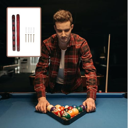 Cabilock Wine Red 6-hole Wood Cue Display Rack Wall-mounted Pool Cue Holder Billiards Stick Storage Stand for Indoor Recreation Room