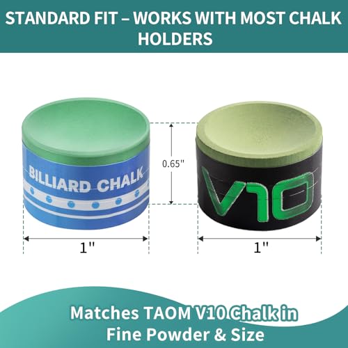 Pool Cue Chalk 1 Pack, Nano Technology Pool Stick Chalk, Billiard Table Accessories for Professional Tournament, Clubs, Bars, Home (Outstanding Performance, Reduce Miscue, Durable)- Green - color: Green-1 Pack