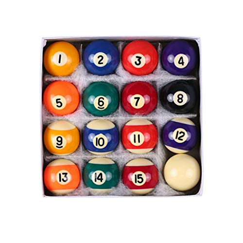 tegongse 16Pcs Small Tabletop Pool Table Balls, Small Pool Cue Balls Full Set, Indoor Table Game Kids Adults Toy