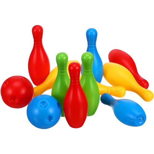 Toyvian Bowling Set - Bowling Games for Kids Indoor Small Bowl Pins Family Sports Games Set for Toddlers 3-8 Years Old