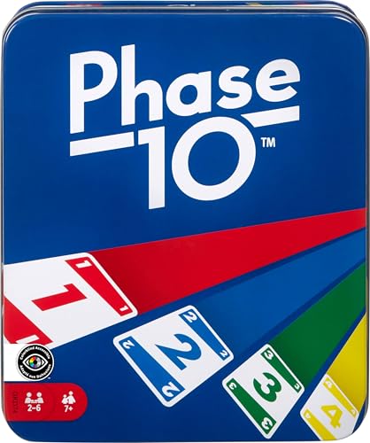 Mattel Games Phase 10 Card Game with 108 Cards, Makes a Great Gift for Kids, Family or Adult Game Night, Ages 7 Years and Older (Amazon Exclusive) - style: Phase 10