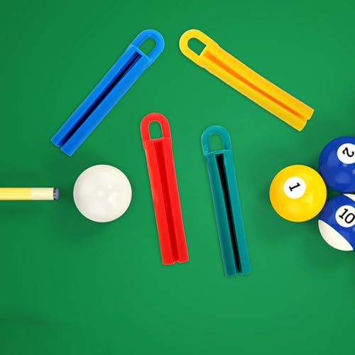 Beaupretty 8pcs Pool Cue Holder Rack Wall Mounted Billiard Cue Stick Holder Organizer Set with Colorful Clips for Game Room Storage and Stick Hanging