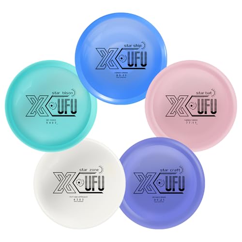 X-UFO Disc Golf Starter Set, 160-170g, Disc Golf Putter, Disc Golf Driver, Mid-Range, Beginner Disc Golf Set