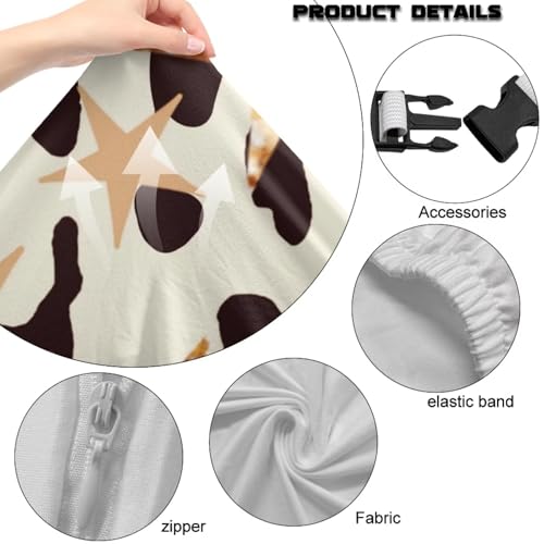 Star Cow Print Gaming Chair Slip Cover Set Universal Fit Computer & Gaming Chair Slipcover with 2 Armrest Covers for Computer Office Seat - color: Brown - Star Cow