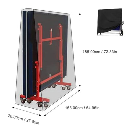 Ping Pong Table Cover, Fits Folding Table Tennis - Heavy Duty Oxford Cloth Waterproof and Scratch Resistant Folding Table Cover - color: Black
