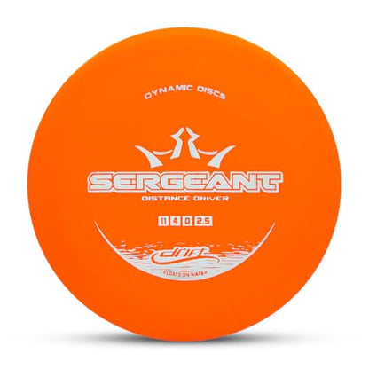 Dynamic Discs Drift Sergeant Disc Golf Distance Driver | Overstable Disc Golf Driver for Beginners | Lightweight & Floats on Water | Grippy Base Plastic | 120-130g (Colors May Vary) - color: Orange