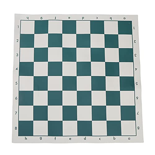 Chess Checkers Set, 42x42cm Portable Travel Board Games Folding Rubber Chessboard 32 Chess Pieces Set with Storage Bag for Adults Competition