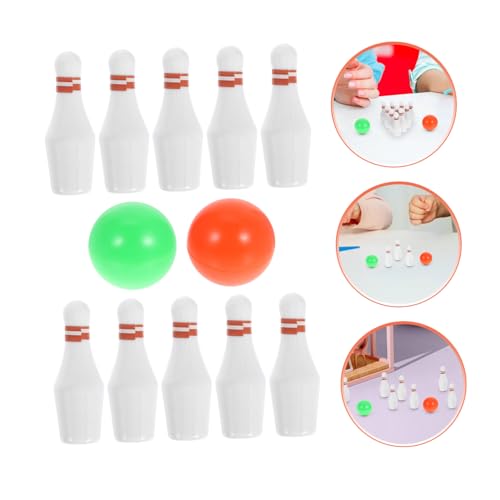 Vaguelly Miniature Bowling Set for Dollhouse Decor Portable Mini House Bowling with Pins and Balls Scale Indoor Game Enhancing Imagination and Hands Skills