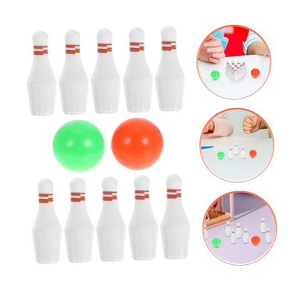 Vaguelly Miniature Bowling Set for Dollhouse Decor Portable Mini House Bowling with Pins and Balls Scale Indoor Game Enhancing Imagination and Hands Skills