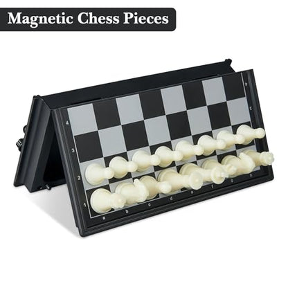 Mini Travel Chess Set - 5.1 Inhces Magnetic Portable Folding Chess Board Games for Kids - Small Pocket Chess Set(X-Small)