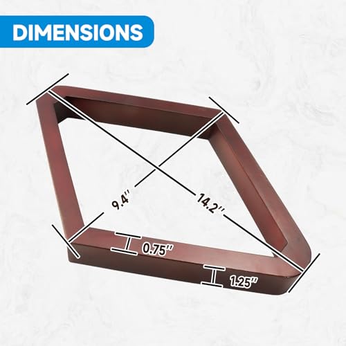 GSE Games & Sports Expert Deluxe Heavy Duty Solid Wood Billiard 8-Ball Triangle / 9-Ball Diamond Pool Ball Racks for 2-1/4" Pool Balls, Billiards Accessories - color: Mahogany, style: 9-Ball Diamond Rack