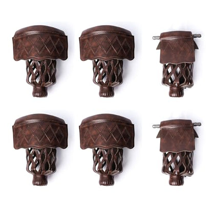 GSE Games & Sports Expert Set of 6 Heavy Duty PU Leather Billiard Pool Table Pockets, Billiard Pool Table Accessories (Several Colors & Styles Available) - color: Walnut - Diamond