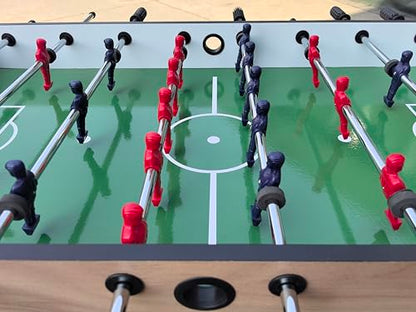 48'' Soccer Table, Large Size Foosball Game Table for Adult, Football Table with Cup Hloders & Sturdy Leg for Game Rooms & Parties, Light Brown - size: 48''-Soccer Table Light Brown