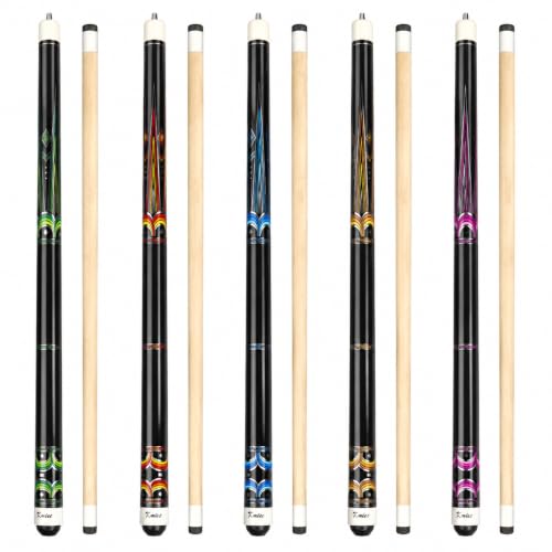LOTKEY Pool Cue Sticks for Adults,Super Straightened Up 58'' 18 19 20 21oz Billiard Cues Canadian Maple Tacos De Billar Profesional Set of 4/3/2/1 House Bar Pool Que Table Beginner Pool Queue - color: 5 Sets