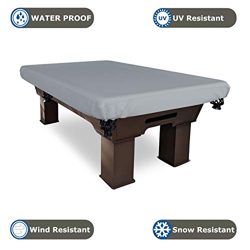 Covers & All Pool Table Cover, Made of 18 Oz Cover Tuff, Waterproof, Ideal for Extreme Weather (100" W x 56" D x 8" H, Grey) - color: Grey, size: 100" W x 56" D x 8" H