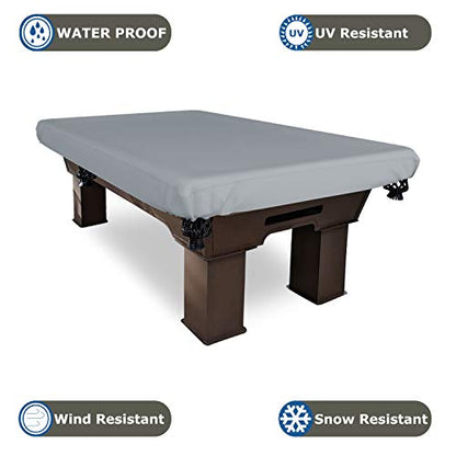 Covers & All Pool Table Cover, Made of 18 Oz Cover Tuff, Waterproof, Ideal for Extreme Weather (124" W x 72" D x 8" H, Gray) - color: Grey, size: 124" W x 72" D x 8" H