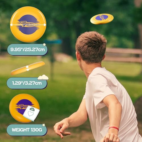 Frisbee Cool Flyer 3 Pack Flying Disc, 9.95 Inch Sports Disc Lightweight Durable for Outdoor Beach Park Backyard Game - 130g