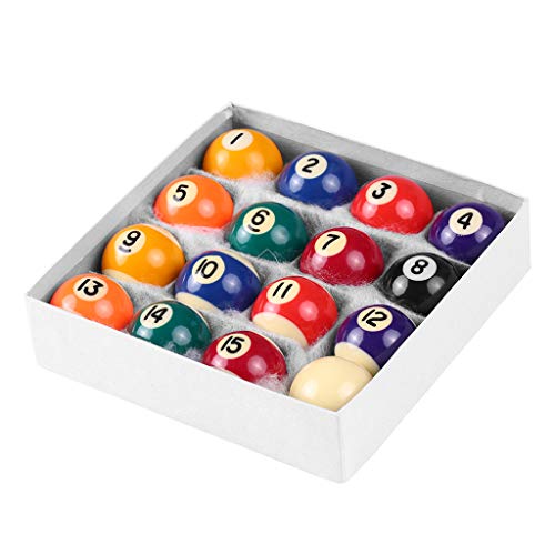 tegongse 16Pcs Small Tabletop Pool Table Balls, Small Pool Cue Balls Full Set, Indoor Table Game Kids Adults Toy