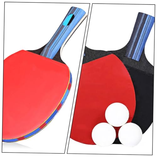 Table Tennis Racket Set with High-Density Rubber Paddles for Outdoor Training Short Handle Bats and Balls Lightweight Pingpong Bats for Beginner and Expert Players